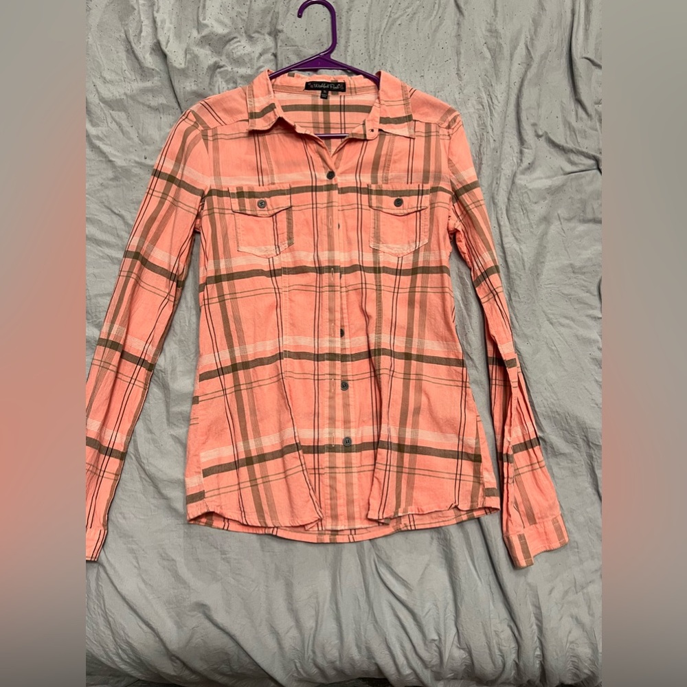 Wishful park medium pink button up